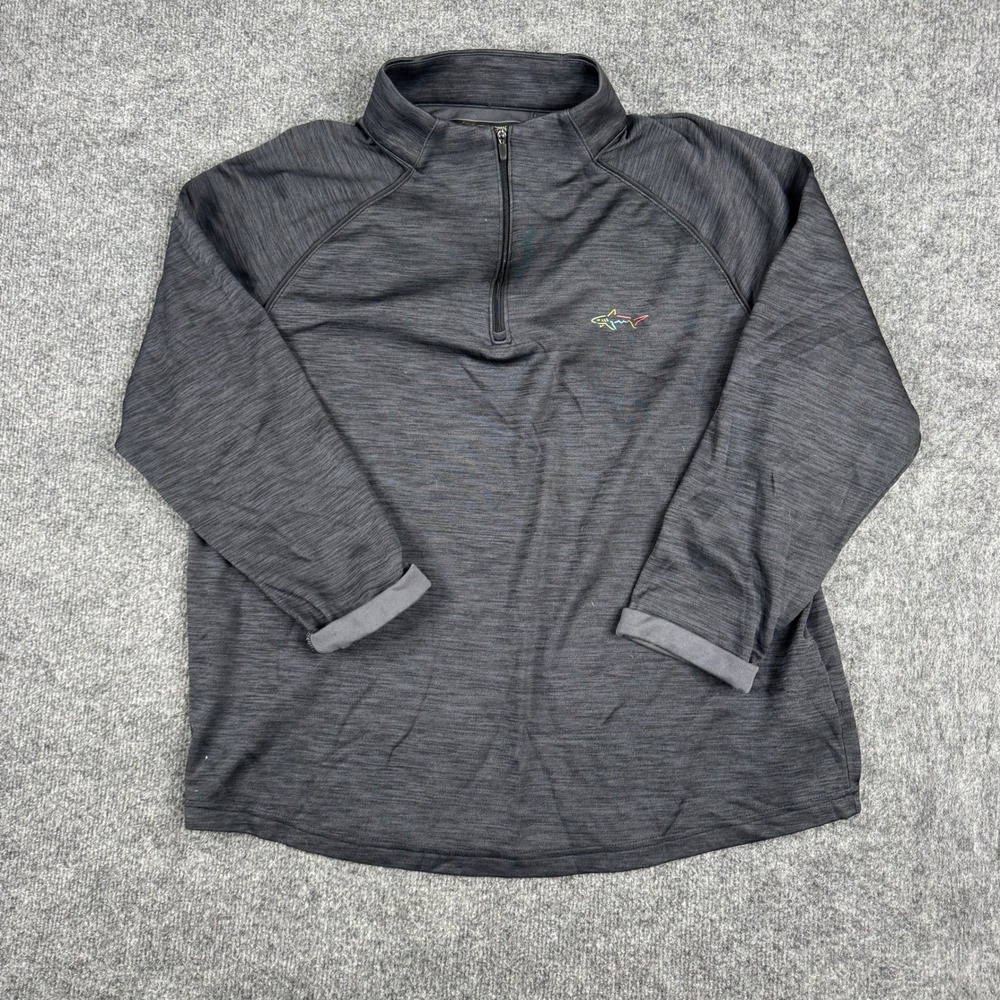 Greg Norman Pullover Mens Size L Gray Space Dye Quarter Zip Athletic Golf Top